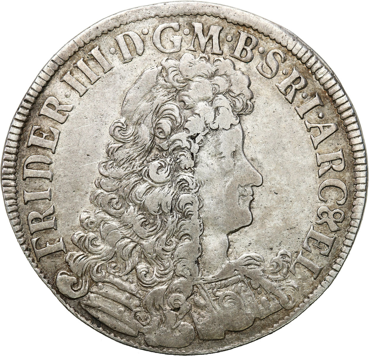Niemcy, Brandenburgia, Fryderyk III (1688–1701). 2/3 talara (gulden) 1691 W-H, Emmerich